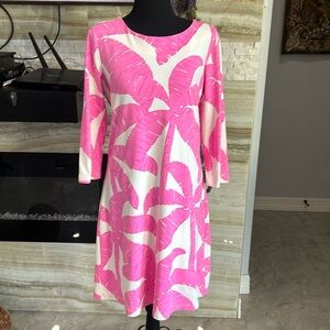 Mahi Gold Summer Pink Coconut Tree Print. Size M